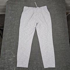 Lululemon Jogger Pants Womens 8 Gray Striped Tapered Elastic Waist Pockets Yoga