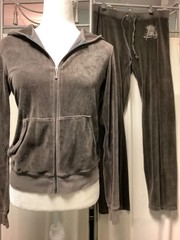 Juicy Couture Zip Up Hoodie Low Rise Straight Leg Pants 34 x 33 M