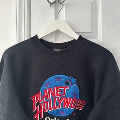 Planet Hollywood Orlando Black Crew Neck Embroidered Logo Vintage Sweatshirt