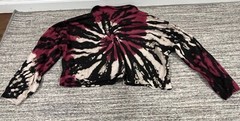 Vintage Havana Women’s Pink, Blue, White, Black Tie Dye Crop Hoodie Sweatshirt S