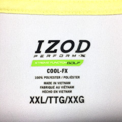 Izod Golf Womens 2XL (44 in Bust) Yellow White 1/4 Zip Perform-X Cool-FX Polo