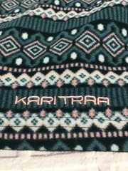 Kari Traa Olga Fleece Size Large Inca Print Zip Pockets Full Zip Gray Blue Pink