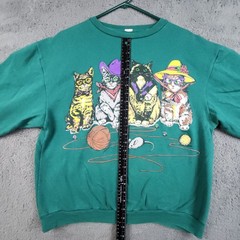 Vtg Cats on Tails 90’s Crew Neck Sweatshirt Women’s Medium Kittens Country CUTE