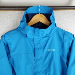 MARMOT Size Large Womens Hooded Full Zip Sky Blue Windbreaker Jacket Coat