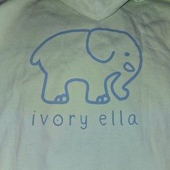 Ivory Ella Hoodie Womens Blue Green Ombre Elephant Logo Pullover Sweatshirt