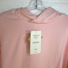Fabletics Women M Fleur Cropped Pullover Hoodie Pink Lightweight Athleisure NWT