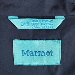 MARMOT Size Large Womens Hooded Full Zip Sky Blue Windbreaker Jacket Coat