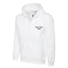 Personalised Custom Embroidered Full Zip Up Hoodie text logo unisex workwear