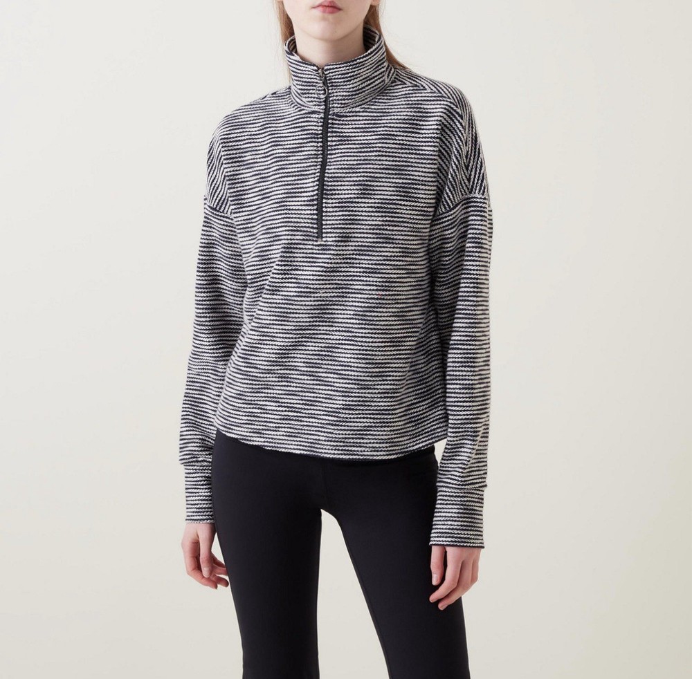 Sweaty Betty M 8 Rest Up 1/4 Zip Pullover Athleisure Activewear Textured EUC