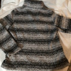 Lands End Women’s Fleece 1/4 Zip Pullover Black White Heathered Size S (6-8)