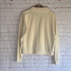 Hippie Rose Cream 1/4 Zip Pullover Sweatshirt Woman’s Size Medium