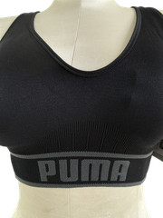 PUMA Sports Bra NEW Padded Seamless Black Women Large Removable Cup Drycell $28