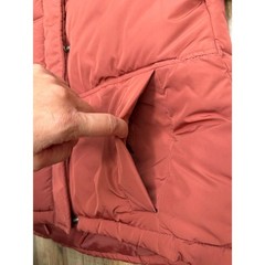 Topshop Rust Puffer Jacket Cropped High Neck Snap Zip Women US 4