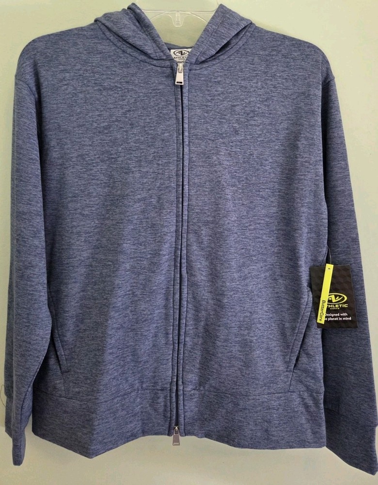 Athletic Works Women’s XS 0-2 ButterCore Long Sleeve Zip Hoodie BLUE #10726