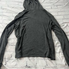 John Galt Brandy Melville Gray Knit Hoodie Women’s One Size Slouchy Pullover Y2K