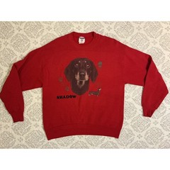 VTG Y2K Jerzees Sweatshirt Womens L Dachshund Dog Animals Nature Cozy Comfy
