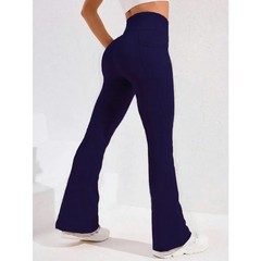 ​​High Waist Flare Leg Yoga Pants Women with Pocket Push Up Butt Running Tights