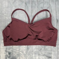 Athleta Womens Burgundy Maroon Y-Back Sports Bra Size Large Workout Yoga Gym