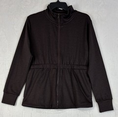 Fit Collective Women’s Seal Brown Full Zip Activewear Jacket Size S Drawstring