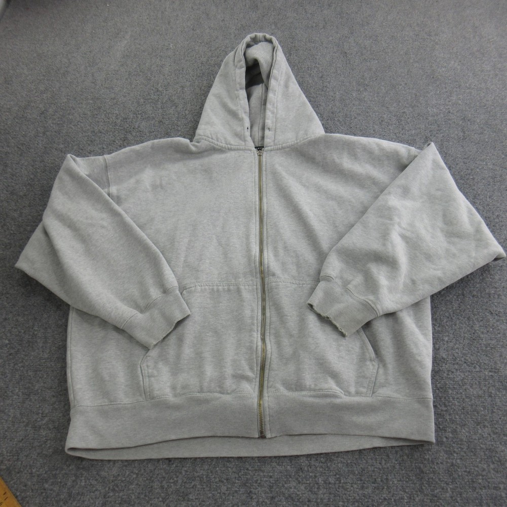 Brandy Melville Hoodie Womens One Size Gray Full Zip Fleece Sweatshirt Pockets