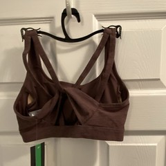Athletic Works Wireless Pullover Crossback Sports Bra Brown XS