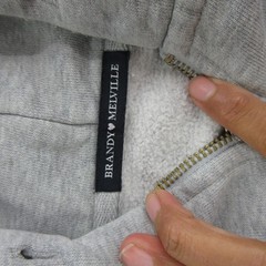Brandy Melville Hoodie Womens One Size Gray Full Zip Fleece Sweatshirt Pockets
