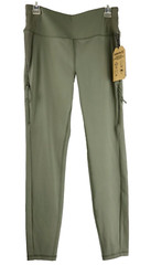 Avalanche Compression Legging Womens Size L Stretch High Waist Zip Pockets Green