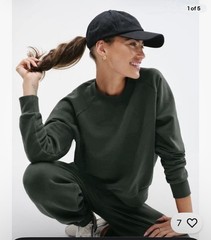 Athleta Forever fleece relaxed crew sweatshirt- Small – elm- nwt