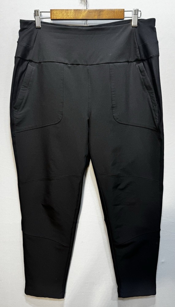 Avalanche Outdoor Capri Leggings XL Black Pockets Stretch Activewear