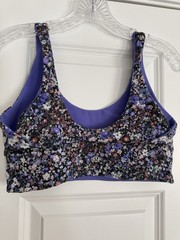 lululemon Like a Cloud Purple Floral Reversible Wireless Crossback Bra 8