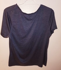 Women’s Athletic Works Size Large Heathered Navy Blue Short Sleeve V-Neck Shirt
