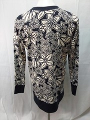 LuLaRoe XS Black/Cream Floral HANNAH Crew Neck Oversized Sweatshirt #L143