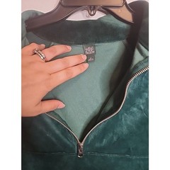 Wild Fable Women’s Green 1/4 Zip Velour Tunic Sweatshirt Size M