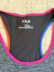 Fila Sport active Colorblock tank gray pink orange blue black. L