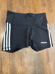 adidas Womens Climalite 3-Stripe Training Shorts Tight Spandex Black Size S