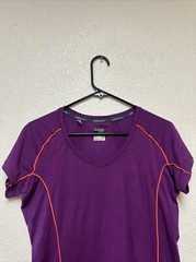 Icebreaker GT Women’s Purple Merino Wool Top T-Shirt Sz L
