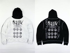 MISBHV Made in Poland Graphics Black White Split Hooded Sweatshirt Hoodie Size M