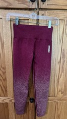 Gymshark Adapt Ombré Seamless Leggings with a Maroon Dip-Dye Design