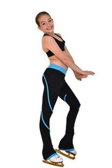 ChloeNoel P76 Heavy Poly Spandex Pipings Swirl Skate Figure Skating Pants