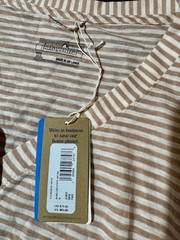 Patagonia Womens Mainstay Henley Shirt Bumble Bee Stripe Natural NWT