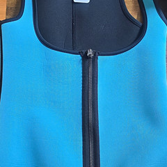 Women’s Blue/Black Neoprene Nylon Full Zip Compression Vest Slim Fit Size S