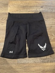 Under Armour US Air Force Athletic Shorts Black Seamless Womens Large
