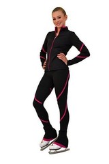 ChloeNoel P76 Heavy Poly Spandex Pipings Swirl Skate Figure Skating Pants