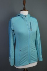 Icebreaker Merino GT Light Blue Full Zip Long Sleeve Hooded Jacket Size S