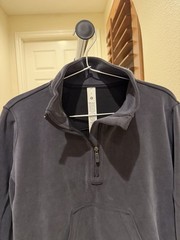 NWT Lululemon Brushed Softstreme Half Zip Black BLK Size 4