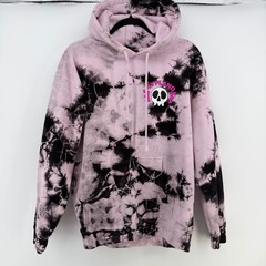 Hypland Anime Tie Dye Hoodie Large Pink Black Skull Graphic Streetwear