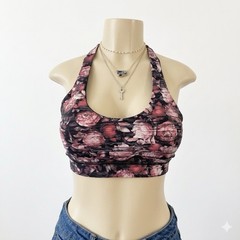 lululemon Energy Bra Floral Racerback Sports Bra Medium Support Wireless S