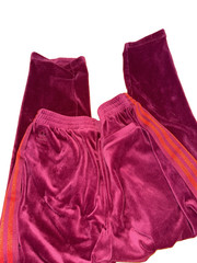 Adidas Ivy Park velour track pants size M Beyoncé Line maroon red