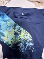 Layer 8 Women’s Medium Navy Blue Splash Print High Rise Athletic Leggings Artsy