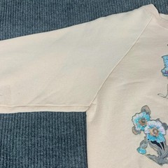 Vintage Fruit of the Loom Sweatshirt Womens Large Floral Embroidered 90s USA